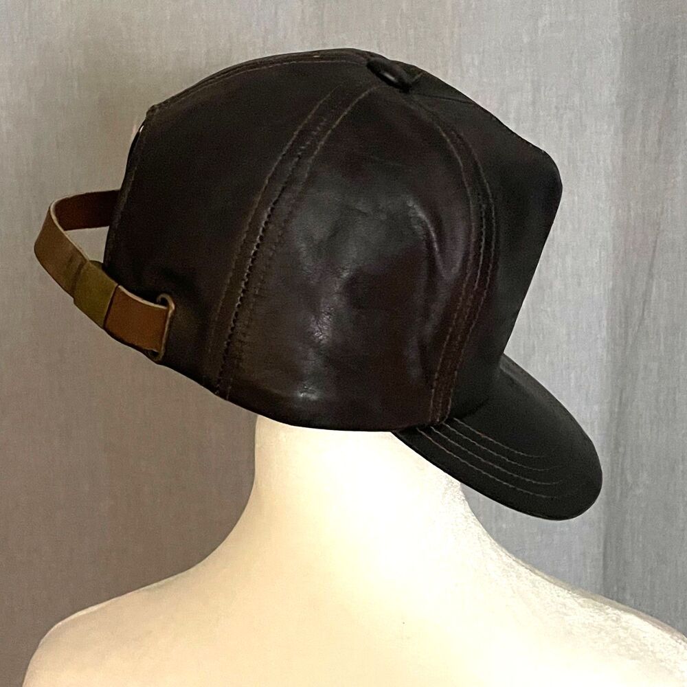 Kangol Vintage Brown Leather Strapback Dad Hat Cap Men’s Made in USA - Picture 5 of 9